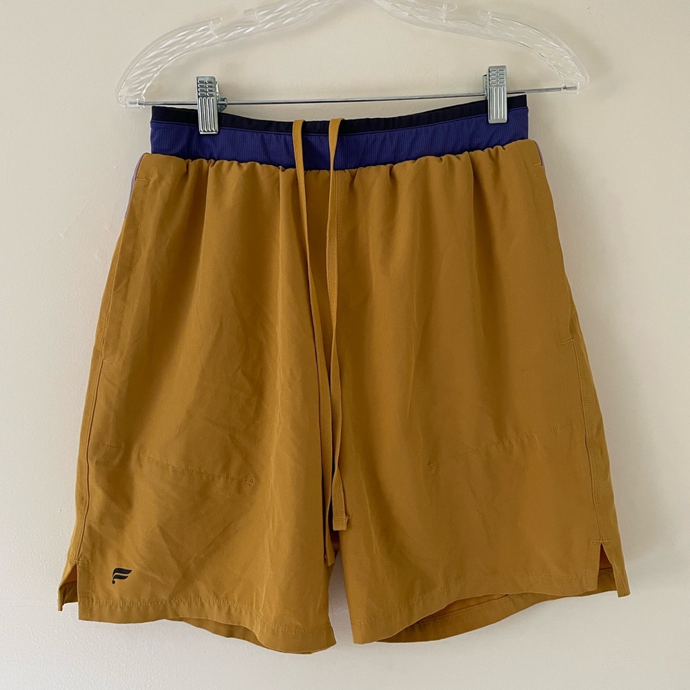 FABLETICS MEN Mustard/Purple Yellow Athletic Shorts